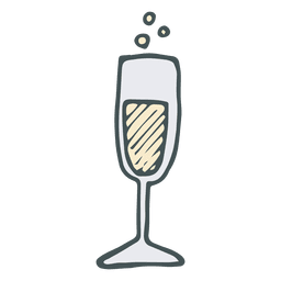 Ícone de desenho animado desenhado à mão de flauta de champanhe 50 Transparent PNG