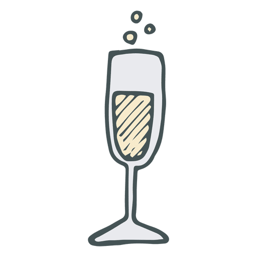 Champagne flute hand drawn cartoon icon 50 - Transparent PNG & SVG