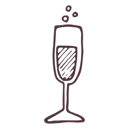 Hand gezeichnete Ikone der Champagnerflöte 38 PNG-Design