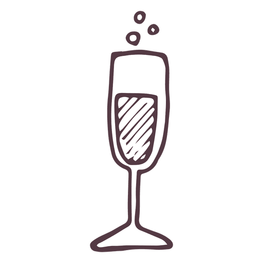 Champagne flute hand drawn icon 38 PNG Design