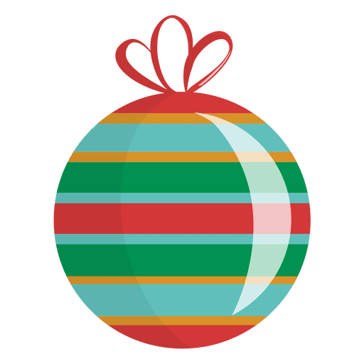 Glänzend gestreifte Weihnachtsverzierung PNG-Design