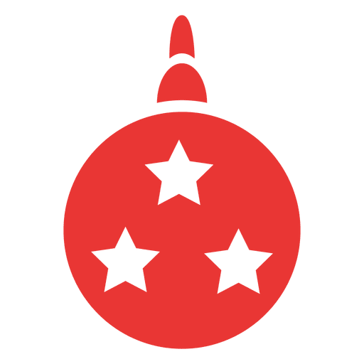 Icono plano bola de Navidad rojo 09 Diseño PNG