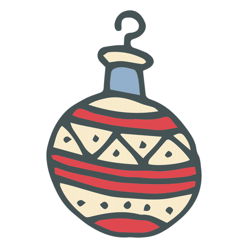 Ícone de desenho animado desenhado à mão de bola de Natal 34 Desenho PNG