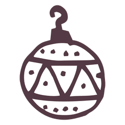 Doodle de bola de Navidad Diseño PNG