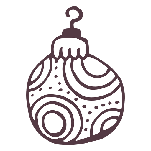 Ícone desenhado à mão da bola de Natal 3 Desenho PNG