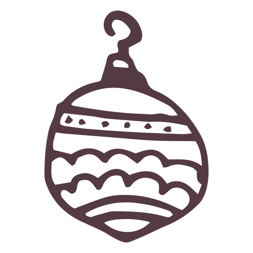 Icono dibujado mano bola de navidad 30 Diseño PNG