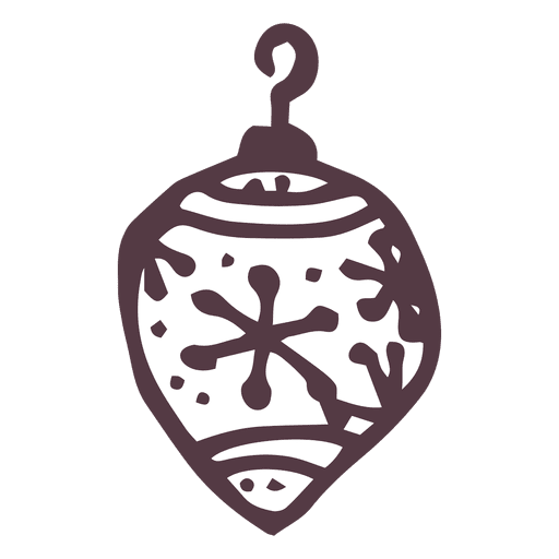 Icono dibujado mano bola de Navidad 46 Diseño PNG