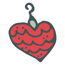 Christmas ball heart shape hand drawn cartoon icon 15 PNG Design