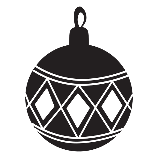 Silhueta de padrão de bola de Natal 144 Desenho PNG