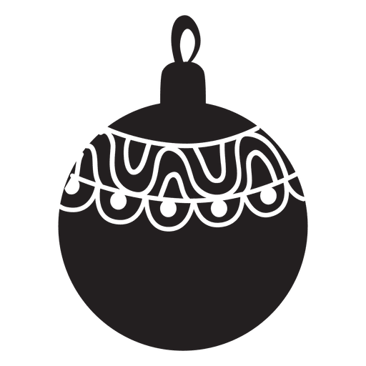 Silhueta de padrão de bola de Natal 147 Desenho PNG