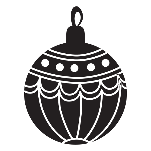Silhueta de padrão de bola de Natal 148 Desenho PNG