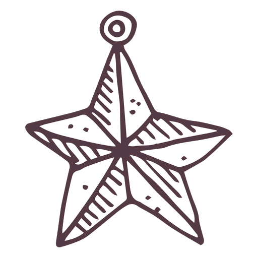 Ícone desenhado à mão da forma de estrela da bola de Natal 35 Desenho PNG