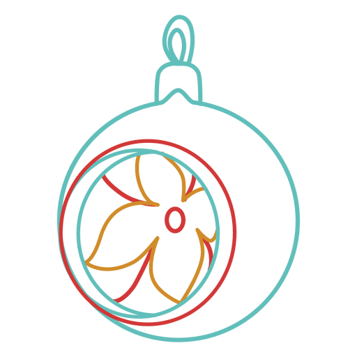 Icono de trazo de bola de Navidad 04 Diseño PNG