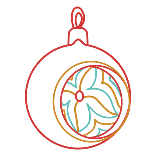 Icono de trazo de bola de Navidad 05 Diseño PNG