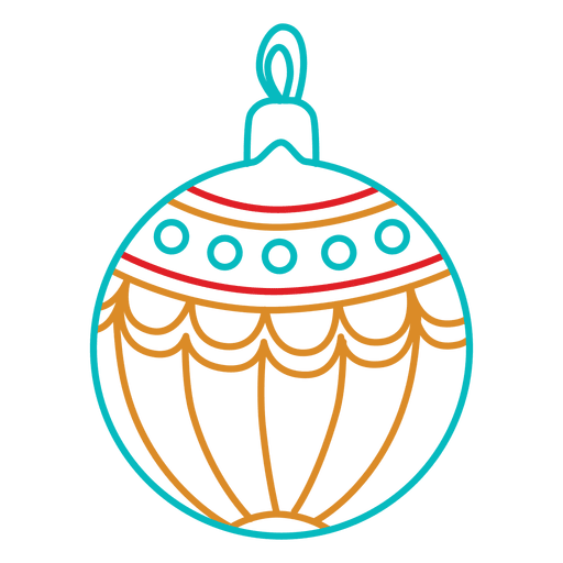 Icono de trazo de bola de Navidad 205 Diseño PNG