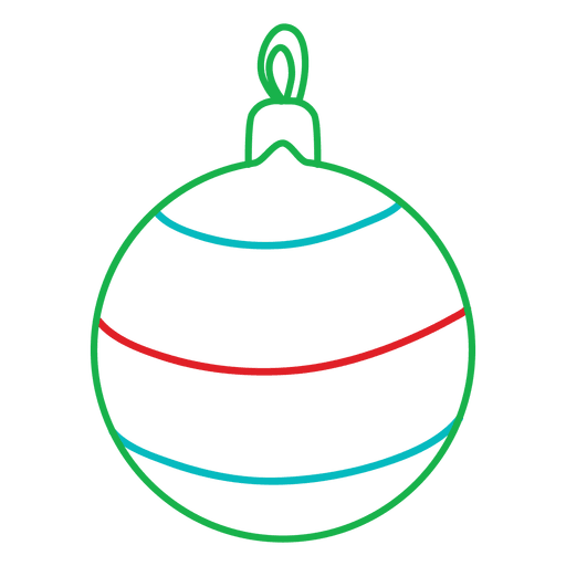 Icono de trazo de bola de Navidad 208 Diseño PNG