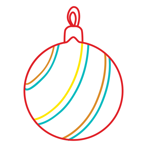 Icono de trazo de bola de Navidad 229 Diseño PNG