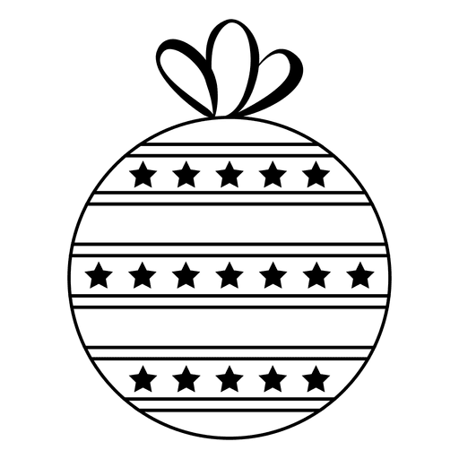 Icono de trazo de bola de Navidad 33 Diseño PNG