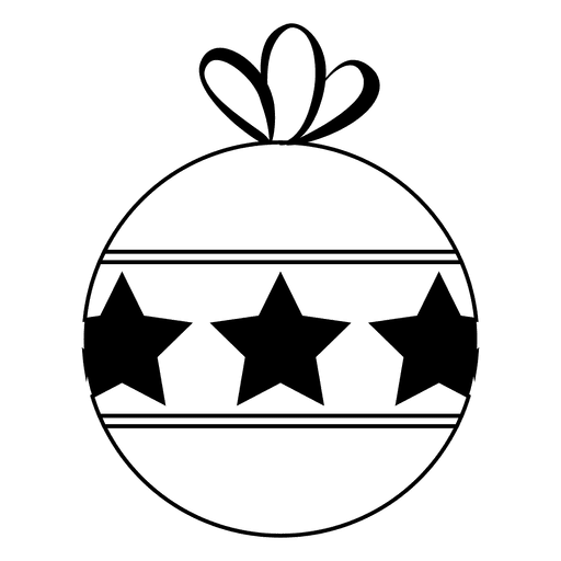 Icono de trazo de bola de Navidad 34 Diseño PNG