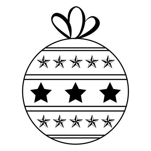 Icono de trazo de bola de Navidad 37 Diseño PNG