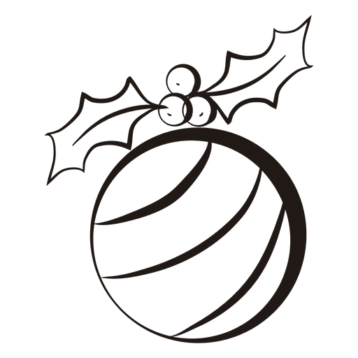 Icono de trazo de bola de Navidad 61 Diseño PNG