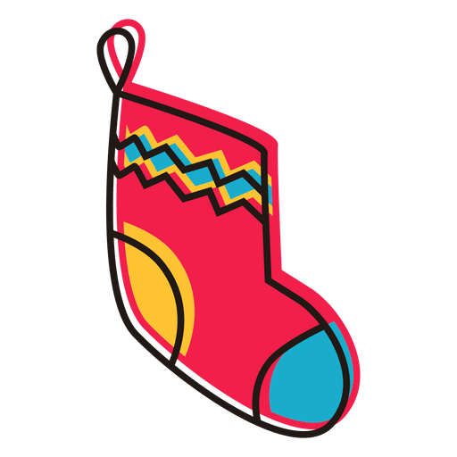 Icono de dibujos animados de calcetín de Navidad 14 Diseño PNG