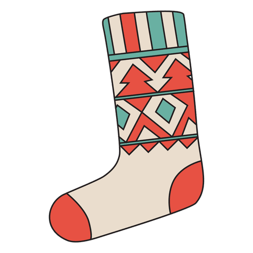 Icono de dibujos animados de calcetín de Navidad 24 Diseño PNG