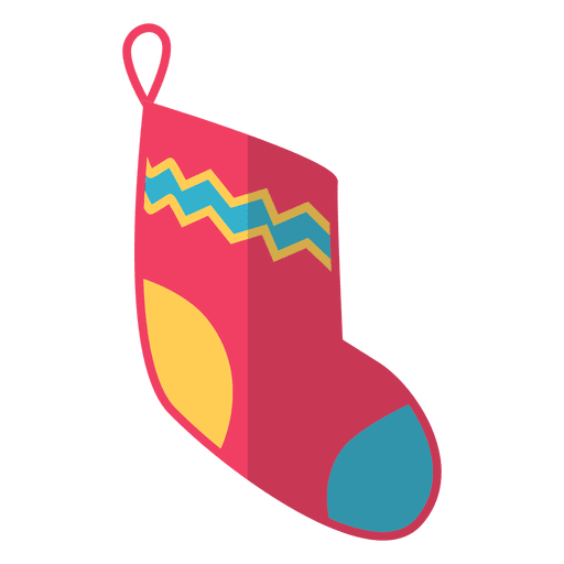 Icono plano calcetín navideño 11 Diseño PNG