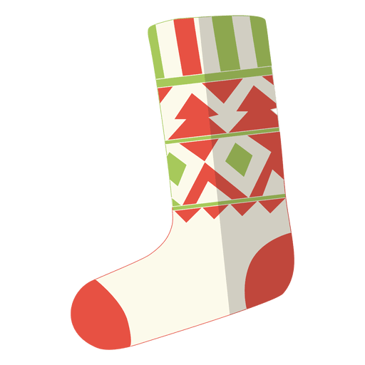 Icono plano calcetín navideño 12 Diseño PNG