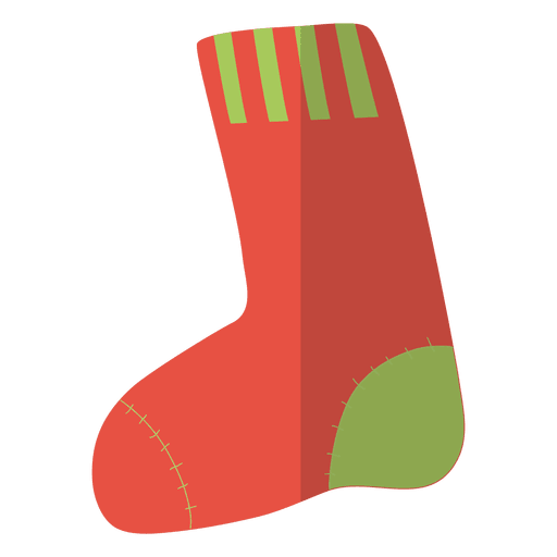 Icono plano calcetín navideño 3 Diseño PNG