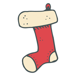 Calcetín de Navidad dibujado a mano icono de dibujos animados 31 Diseño PNG