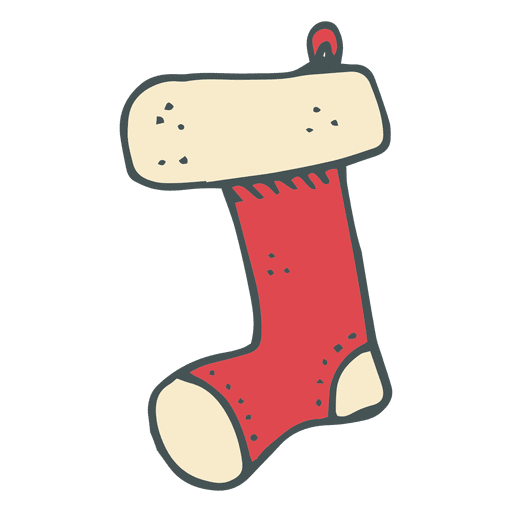 Weihnachtsstrumpf Hand gezeichnete Cartoon-Ikone 31 PNG-Design