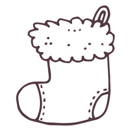 Christmas stocking hand drawn icon 10 PNG Design