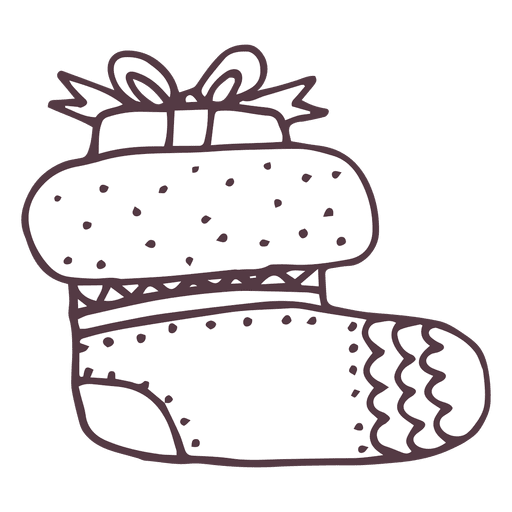 Christmas stocking hand drawn icon 42 PNG Design