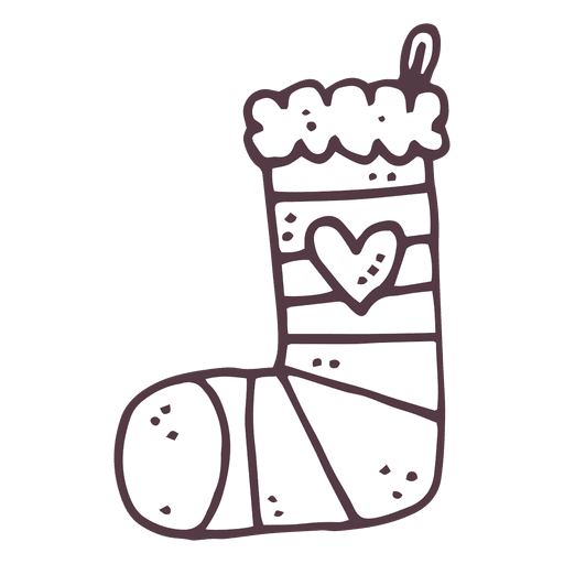 Christmas stocking hand drawn icon 55 PNG Design