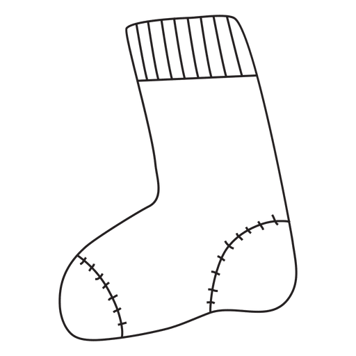 Ícone de traço desenhado à mão de meia de Natal 7 Desenho PNG