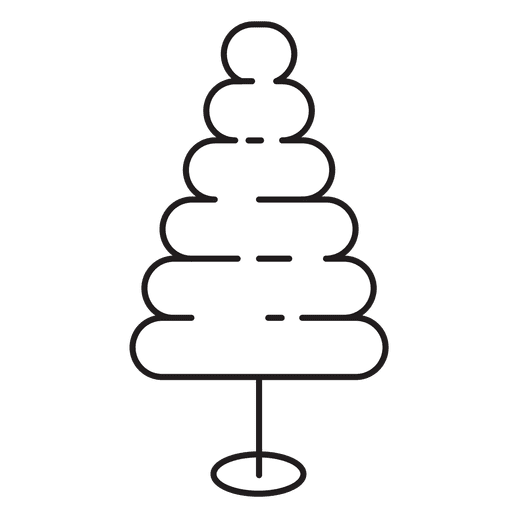 Icono de trazo de burbuja de árbol de Navidad 25 Diseño PNG