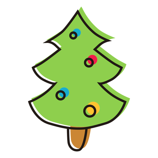 Weihnachtsbaum-Cartoon-Ikone 15 PNG-Design
