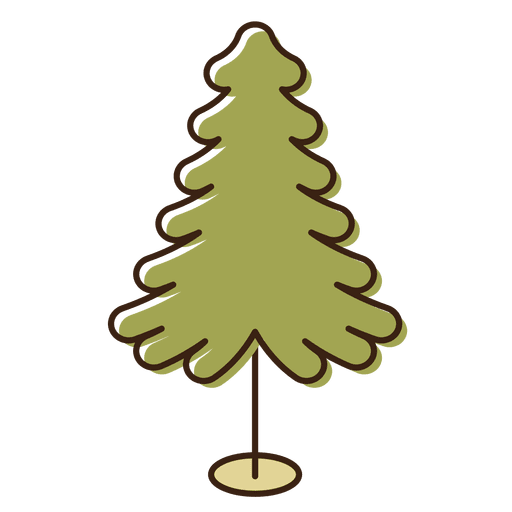 Icono de dibujos animados de árbol de Navidad 4 Diseño PNG