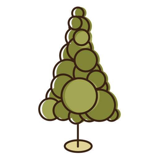 Christmas tree circles cartoon icon 1