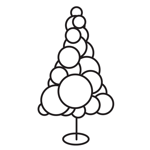 Christmas tree circles stroke icon 20
