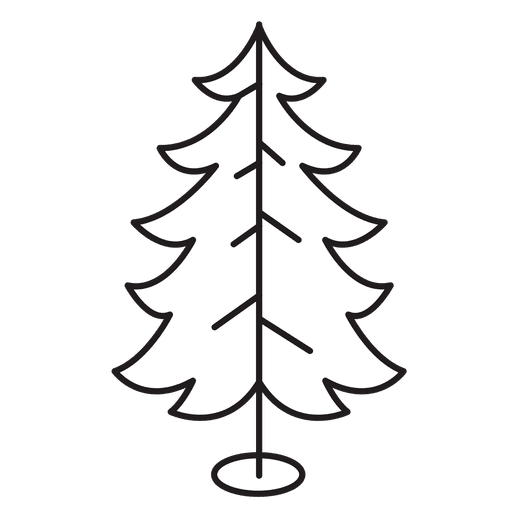 Christmas Tree Curled Branches Stroke Icon 30 Transparent Png Svg Vector File