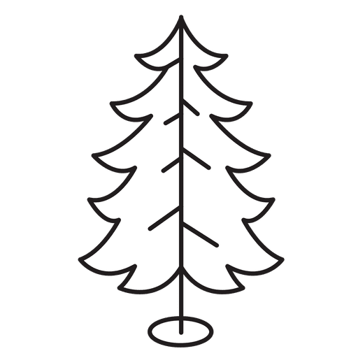 Christmas tree curled branches stroke icon 30 PNG Design