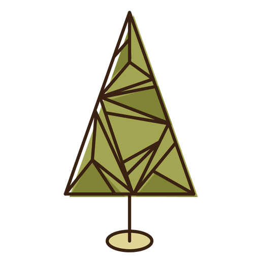 Geometrische Karikaturikone des Weihnachtsbaumes 5 PNG-Design