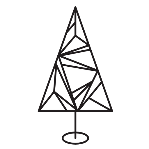 Geometrisches Strichsymbol des Weihnachtsbaums 22 PNG-Design