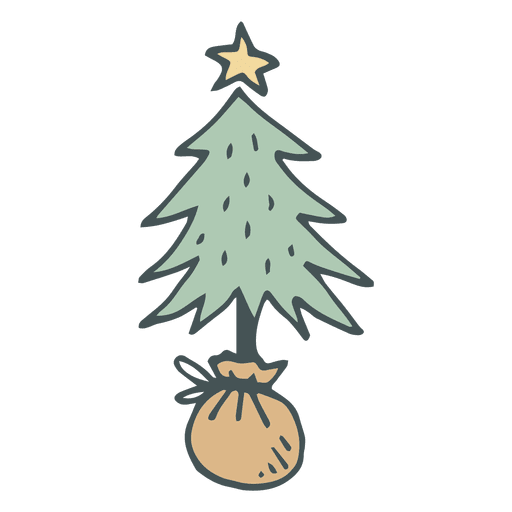 Christmas tree hand drawn cartoon icon 2 - Transparent PNG ...