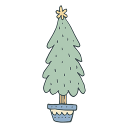 Icono de dibujos animados dibujados a mano árbol de Navidad 54 Diseño PNG