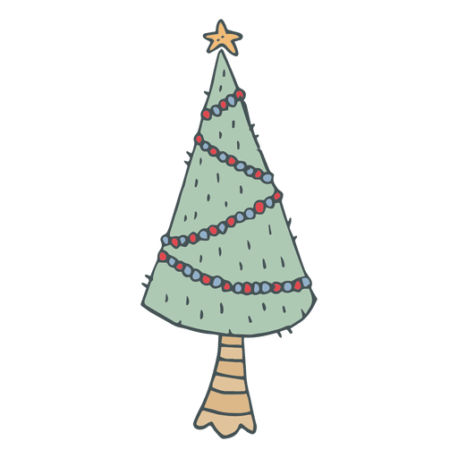 Ícone de desenho animado desenhado à mão de árvore de Natal 7 Desenho PNG