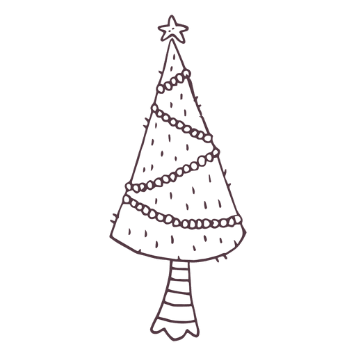 Icono de árbol de navidad dibujado a mano 11 Diseño PNG