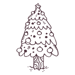 Christmas tree hand drawn icon 17 PNG Design